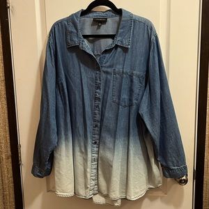 Lane Bryant Ombre Denim Shirt 26/28